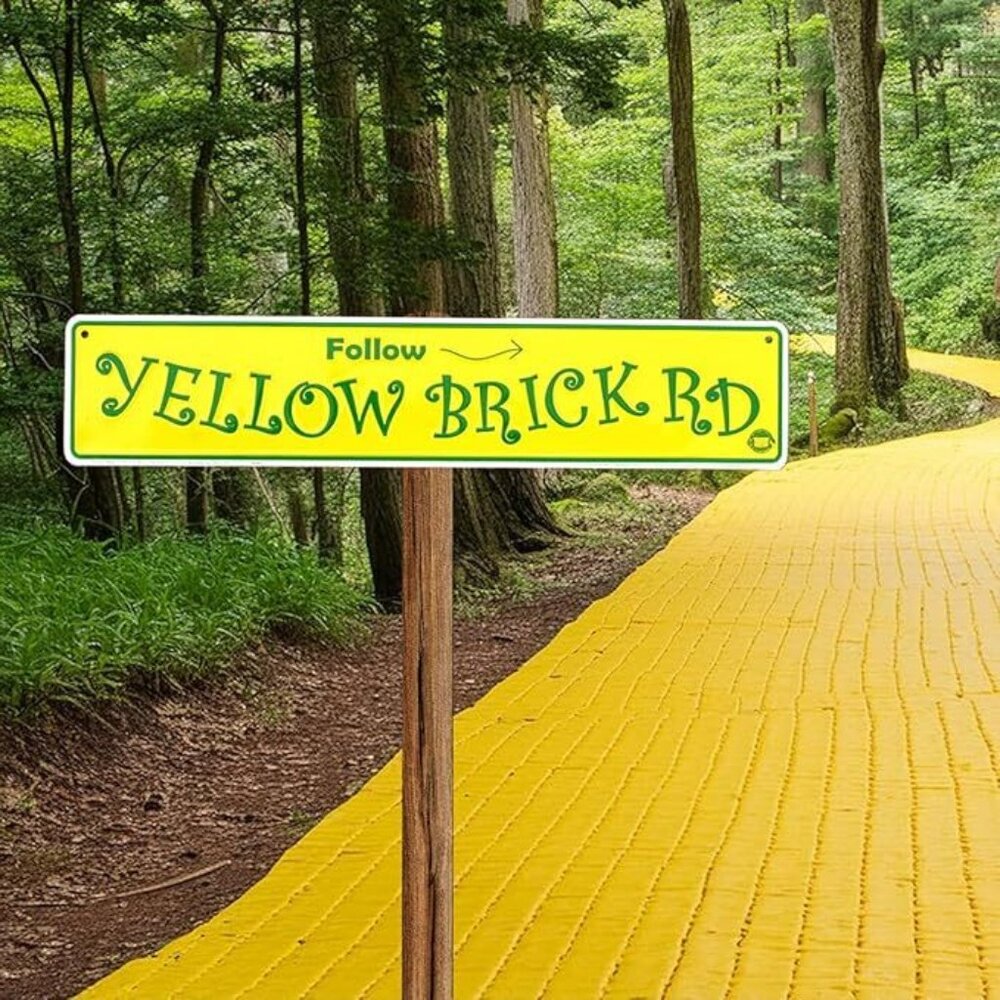 ✨ Wizard of Oz "Follow the Yellow Brick Road" 24" inch All-Metal Street Sign ✨
